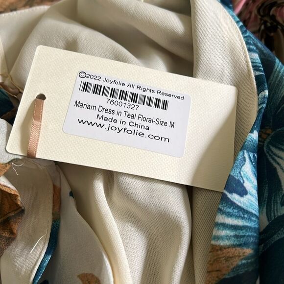 NWT Joyfolie Mia Joy Miriam Maxi Dress Teal floral Sz M - Picture 8 of 8
